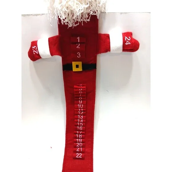 Santa Count Down Plush Advent Calendar Long Legs Children Christmas Fun - Picture 4 of 9